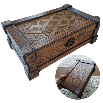 Szkatułka Drewniana Unikatowe Rękodzieło Polskie Pudełeczko 26x16x9