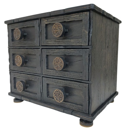 Szkatułka Na Biżuterię Drewniana Mini Komoda z Szufladami Na Drobiazgi