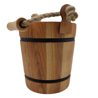 Drewniane Wiaderko z Czereśni Naturalny Organizer i Osłonka na Zioła