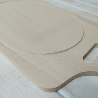 deska do krojenia drewniana z rowkiem i uchwytem