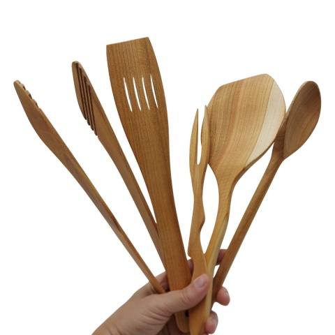 Akcesoria Kuchenne Drewniane Przybory Do Gotowania Łopatka Szczypce Łyżka