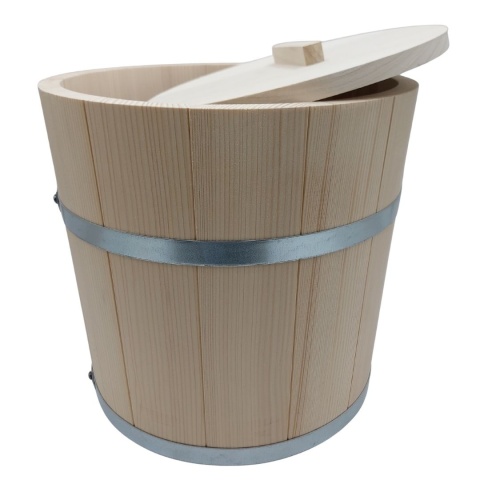 Beczka 10l Drewniana z Pokrywą do Kiszenia Kapusty i Ogórków | Wiadro