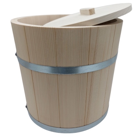 Beczka Do Kiszenia Kapusty Ogórków 15l | Drewniane Wiaderko z Pokrywą