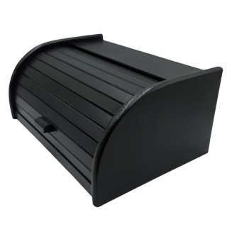 Chlebak Drewniany Czarny Duży Klasyczny Pojemnik na Pieczywo, polski, bukowy