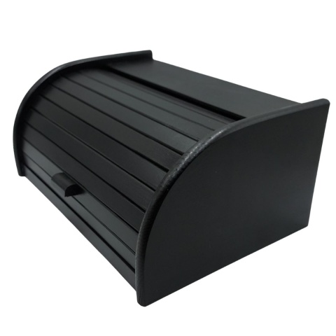 Chlebak Drewniany Czarny Duży Klasyczny Pojemnik na Pieczywo, polski, bukowy