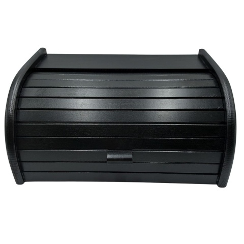 Chlebak Drewniany Czarny Duży Klasyczny Pojemnik na Pieczywo, polski, bukowy