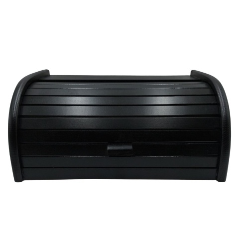 Chlebak Drewniany Czarny Duży Klasyczny Pojemnik na Pieczywo, polski, bukowy