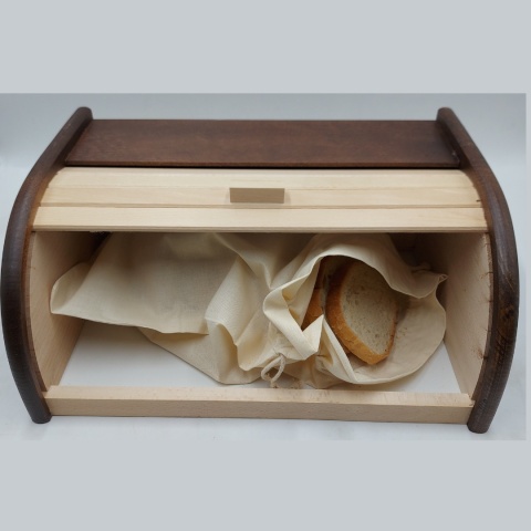 Chlebak Drewniany Czarny Duży Klasyczny Pojemnik na Pieczywo, polski, bukowy