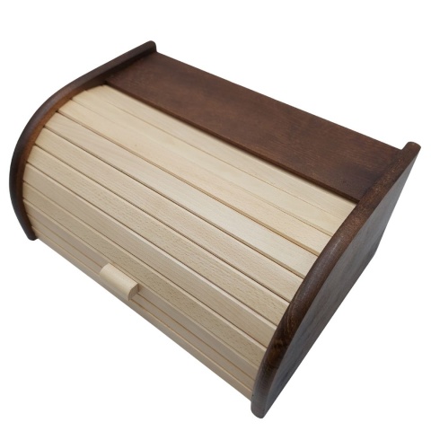 Chlebak Drewniany Czarny Duży Klasyczny Pojemnik na Pieczywo, polski, bukowy