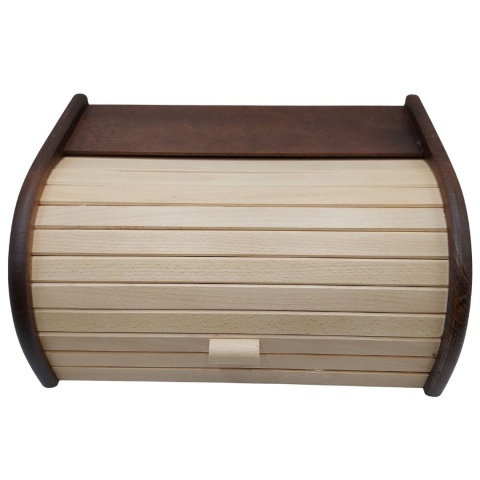 Chlebak Drewniany Czarny Duży Klasyczny Pojemnik na Pieczywo, polski, bukowy