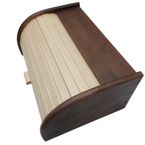 Chlebak Drewniany Czarny Duży Klasyczny Pojemnik na Pieczywo, polski, bukowy