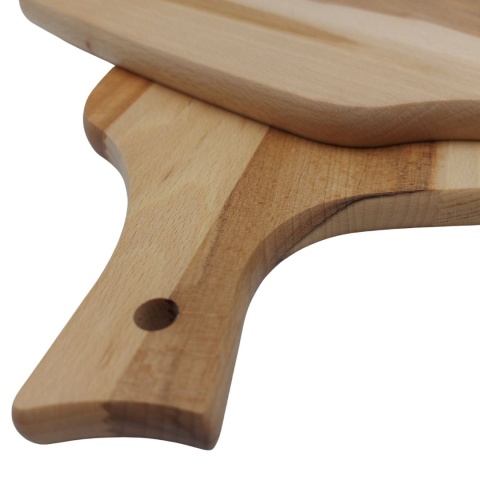 Zestaw Dwóch Desek do Krojenia z Bukowego Drewna – Nowoczesny Kształt, Wygodna rączka