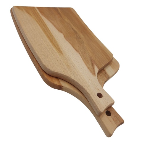 Zestaw Dwóch Desek do Krojenia z Bukowego Drewna – Nowoczesny Kształt, Wygodna rączka