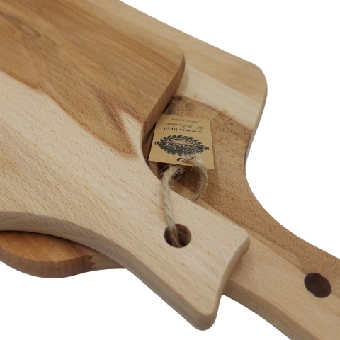 Zestaw Dwóch Desek do Krojenia z Bukowego Drewna – Nowoczesny Kształt, Wygodna rączka