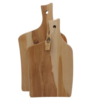 Zestaw Dwóch Desek do Krojenia z Bukowego Drewna – Nowoczesny Kształt, Wygodna rączka