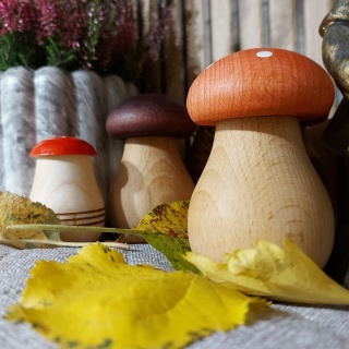 Drewniany Dziadek Do Orzechów Grzyb Amanita Muchomor