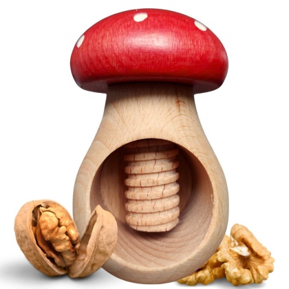 Drewniany Dziadek Do Orzechów Grzyb Amanita Muchomor