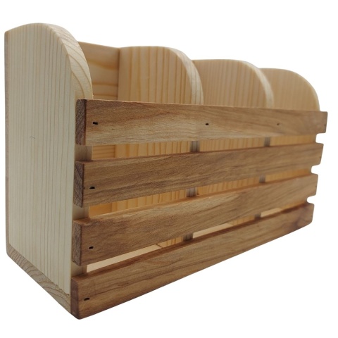 Drewniany Organizer Kuchenny | Stojak na Sztućce i Przybory | Yolli