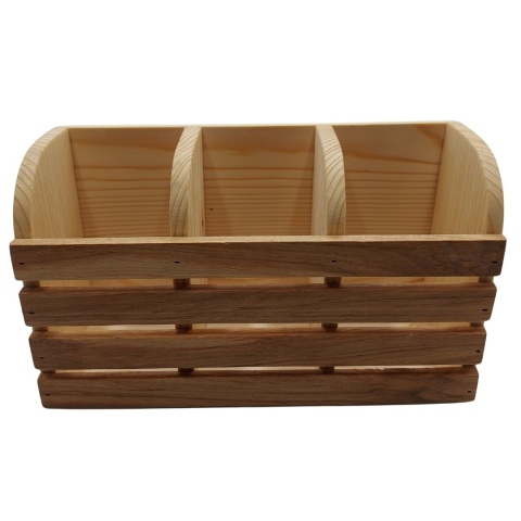 Drewniany Organizer Kuchenny | Stojak na Sztućce i Przybory | Yolli