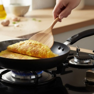 Duża Łopatka Do Obracania Drewniana Asymetryczna Szeroka Do Naleśników