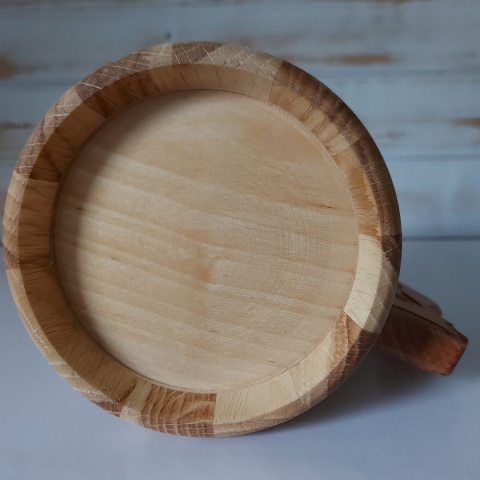 Kufel Dębowy 600 ml z rączką i wkładem ze stali – do piwa i grzańca