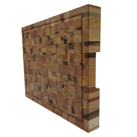 Deska do Krojenia Sztorcowa Luksusowa END GRAIN z Rowkiem na Soki – Drewniana, olejowana, premium