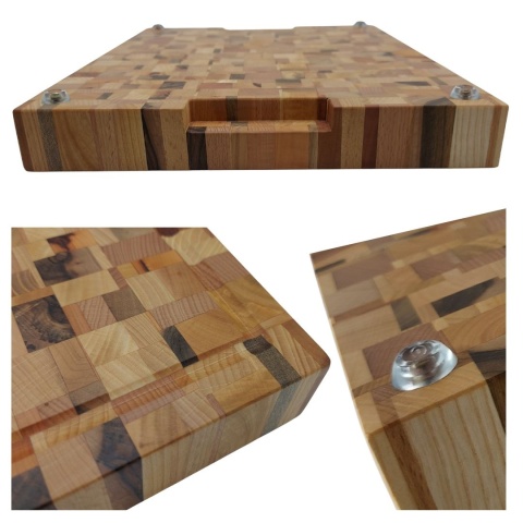 Deska do Krojenia Sztorcowa Luksusowa END GRAIN z Rowkiem na Soki – Drewniana, olejowana, premium