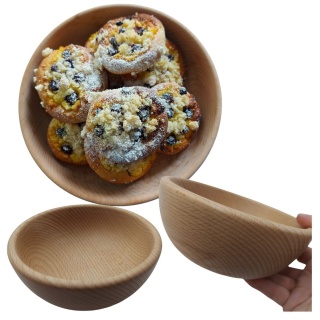 Miseczka Misa Drewniana Miska Półmisek 16cm Buk Parzony