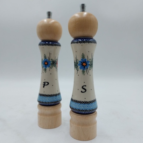 Młynek Do Pieprzu Soli Zestaw Młynków Do Przypraw Drewniano-Ceramiczny