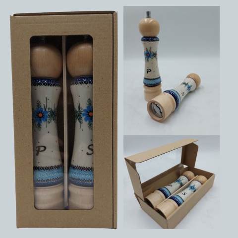 Młynek Do Pieprzu Soli Zestaw Młynków Do Przypraw Drewniano-Ceramiczny