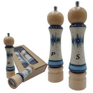 Młynek Do Pieprzu Soli Zestaw Młynków Do Przypraw Drewniano-Ceramiczny