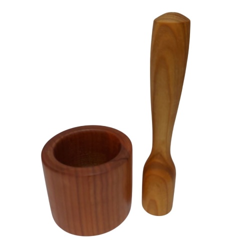 Moździerz Drewniany z Tłuczkiem | czereśniowy, polski, naturalny, olejowany