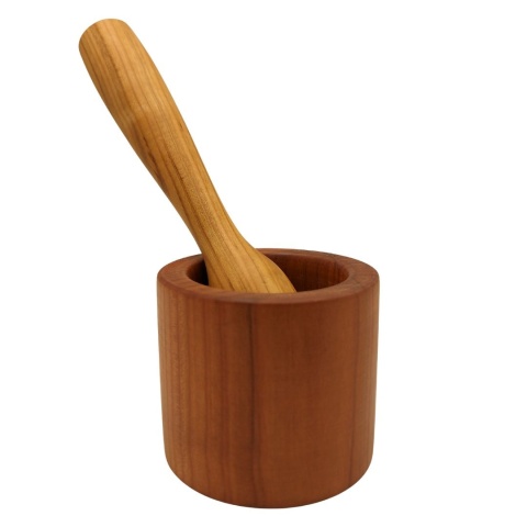 Moździerz Drewniany z Tłuczkiem | czereśniowy, polski, naturalny, olejowany