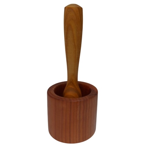 Moździerz Drewniany z Tłuczkiem | czereśniowy, polski, naturalny, olejowany