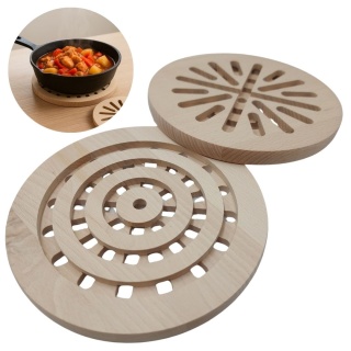 Podstawka Pod Garnek Dwustronna Drewniana Podkładka Okrągła Chroniąca Blat