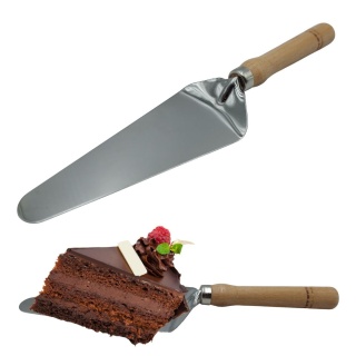 Łopatka do Ciasta Stalowa z Drewnianą Rączką Bukową | Szpatułka do Tortów i Wypieków