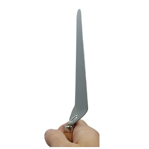 Łopatka do Ciasta Stalowa z Drewnianą Rączką Bukową | Szpatułka do Tortów i Wypieków