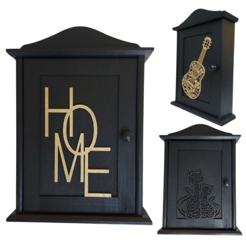 Szafka Na Klucze Czarna Mała Skrzynka Domek Dla Kluczy Kasetka Dekoracja