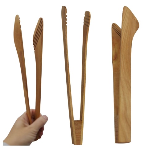 Szczypce Kuchenne Drewniane Kleszcze Czereśniowe Przybory Kuchenne