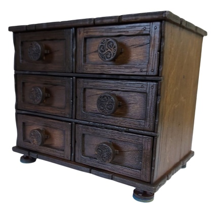 Szkatułka z Szufladkami Ręcznie Robione Pudełko Drewniane Rękodzieło