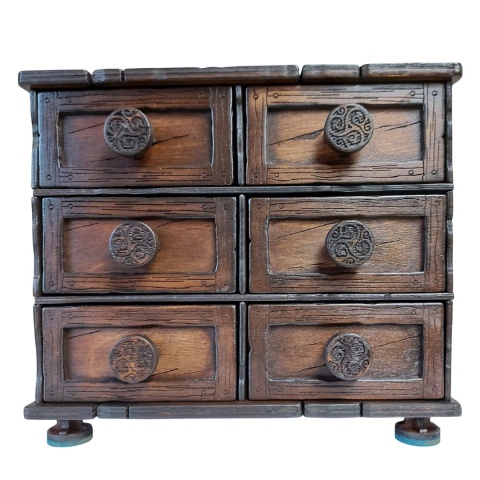 Szkatułka z Szufladkami Ręcznie Robione Pudełko Drewniane Rękodzieło