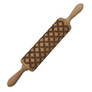 Obrotowy Wałek Drewniany ze Wzorem do Ciastek i Pierniczków