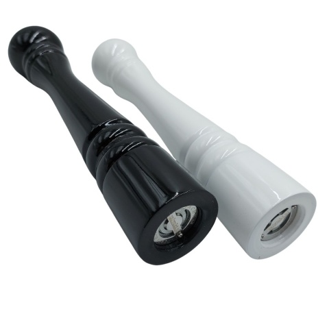 Zestaw 2 drewnianych młynków do przypraw biały + czarny połysk 32 cm