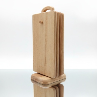 Małe Deski do Krojenia w Stojaku | Zestaw 4 Deseczek Bukowych