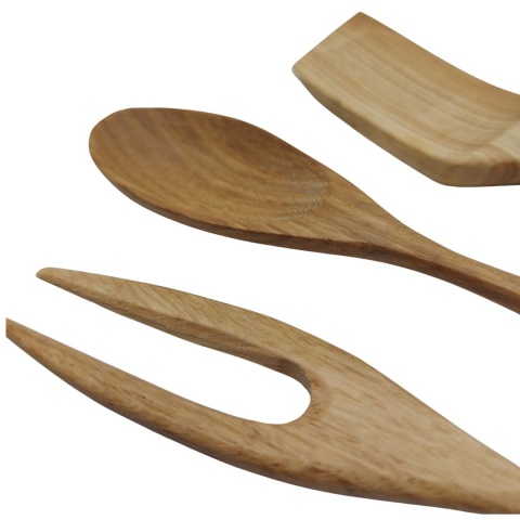 Zestaw Drewnianych Przyborów Kuchennych z Dębu – 3 Elementy