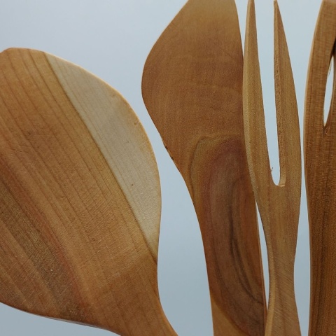 Zestaw Kuchenny z Drewna Czereśniowego Wiaderko z Akcesoriami do Gotowania