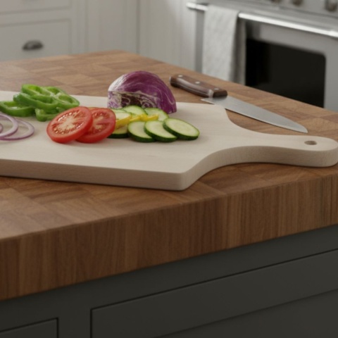 Deska Do Krojenia Klasyczna Drewniana z Rączką 44×20 cm | Polska Produkcja