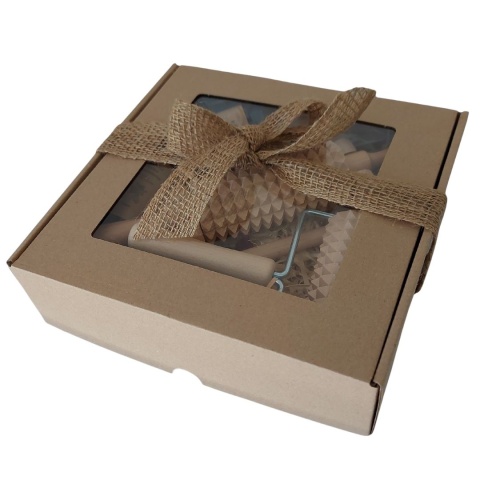 Zestaw Prezentowy dla Kobiety i Mężczyzny Prezent w Pudełku Masażer, Olej, Świeczka