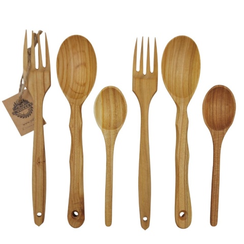 Zestaw Sztućcy Drewnianych Stołowych dla Pary 6 elementów