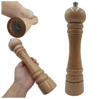 Młynek Do Pieprzu i Soli Ręczny Klasyczny Drewniany 24cm Naturalny